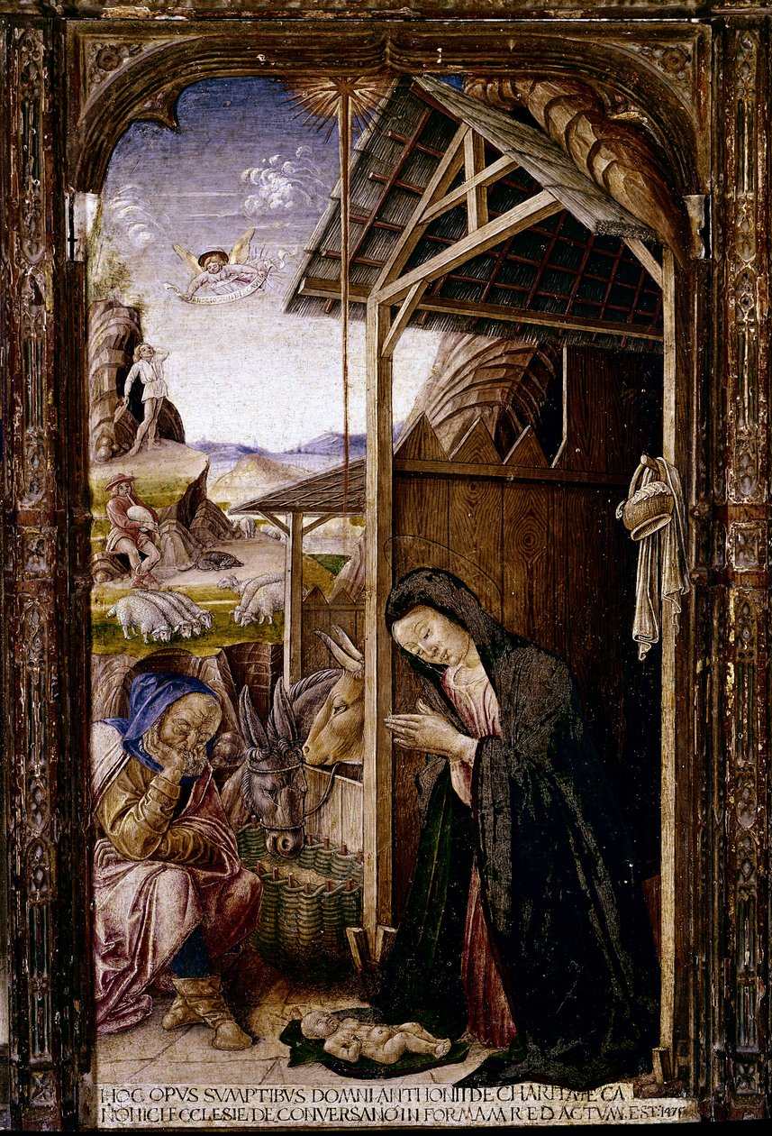Poliptyk Conversano, fragment Narodzenia Pańskiego autorstwa Bartolomeo (and workshop) Vivarini