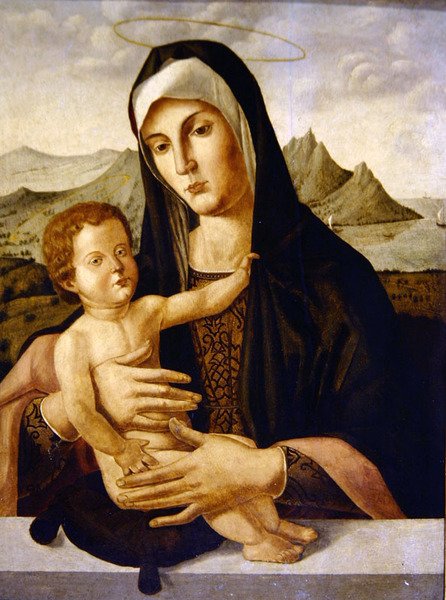 Dziewica i Dziecko autorstwa Bartolomeo (style of) (fl.c.1619) Montagna
