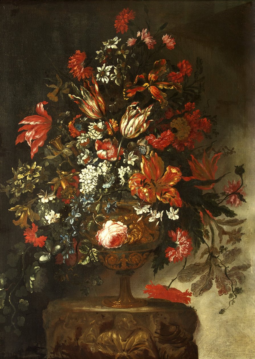 Kawałek kwiatu, ok. 1700 (olej na płótnie) autorstwa Bartolomeo Bimbi