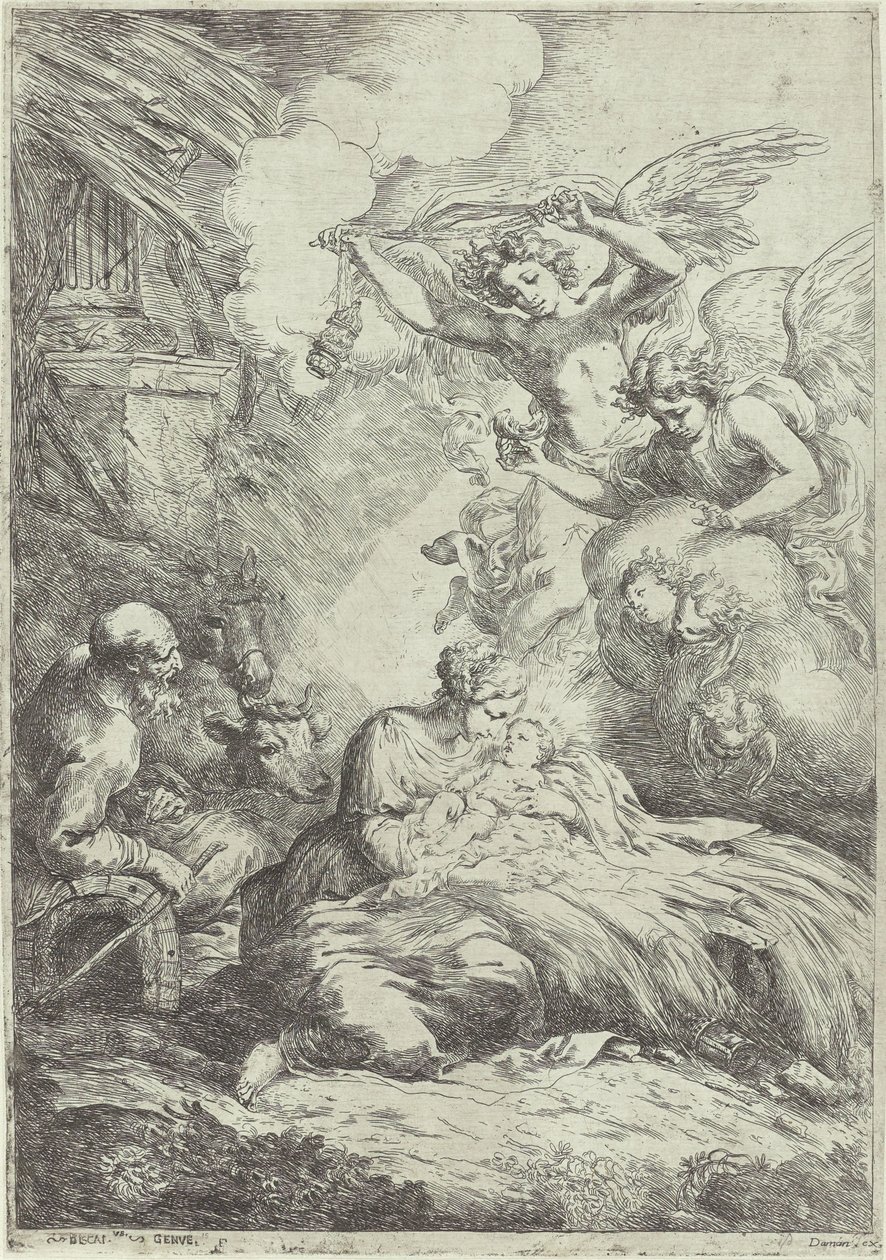 Szopka z Aniołami autorstwa Bartolomeo Biscaino