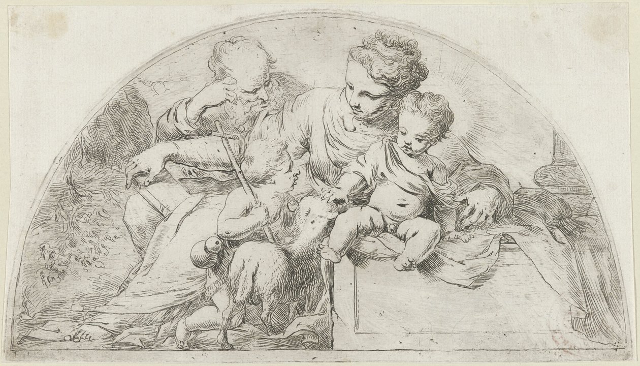 Święta Rodzina z młodym Janem Chrzcicielem autorstwa Bartolomeo Biscaino