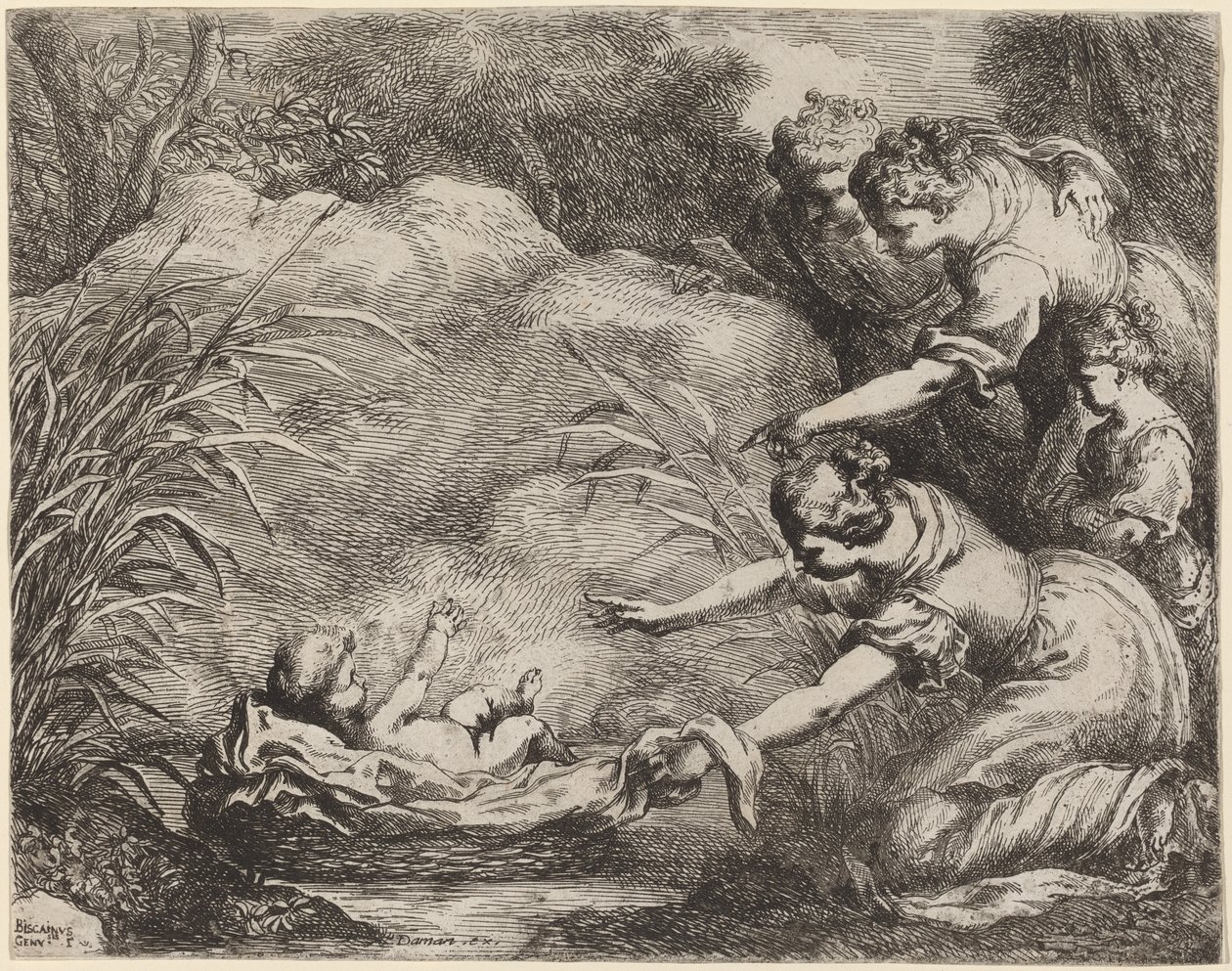 Znalezienie Mojżesza autorstwa Bartolomeo Biscaino
