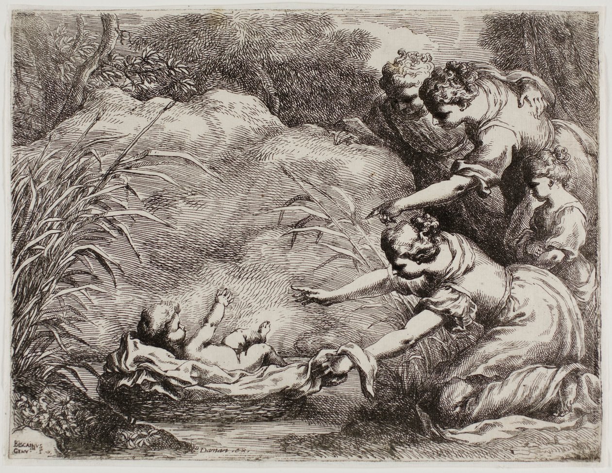 Znalezienie Mojżesza autorstwa Bartolomeo Biscaino