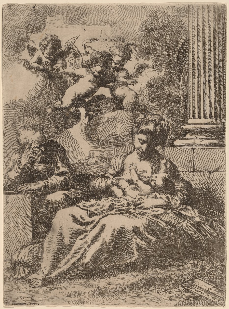 Święta Rodzina przy Kolumnie, ok. 1930 r. 1655. autorstwa Bartolomeo Biscaino