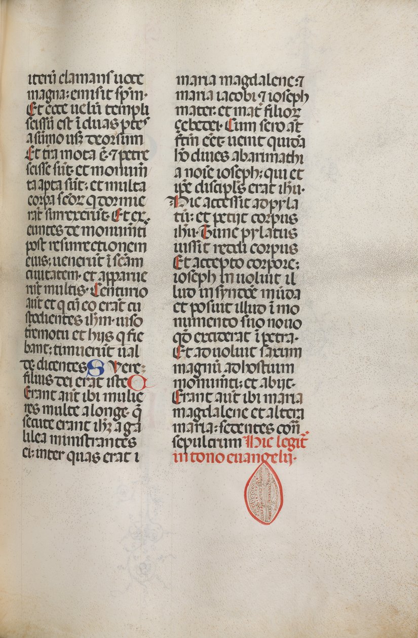 Mszał: Fl. 122: zawiera muzykę dla Hely Hely Lamy itp. w ramach Pasji wg św. Mateusza, 1469. autorstwa Bartolomeo Caporali