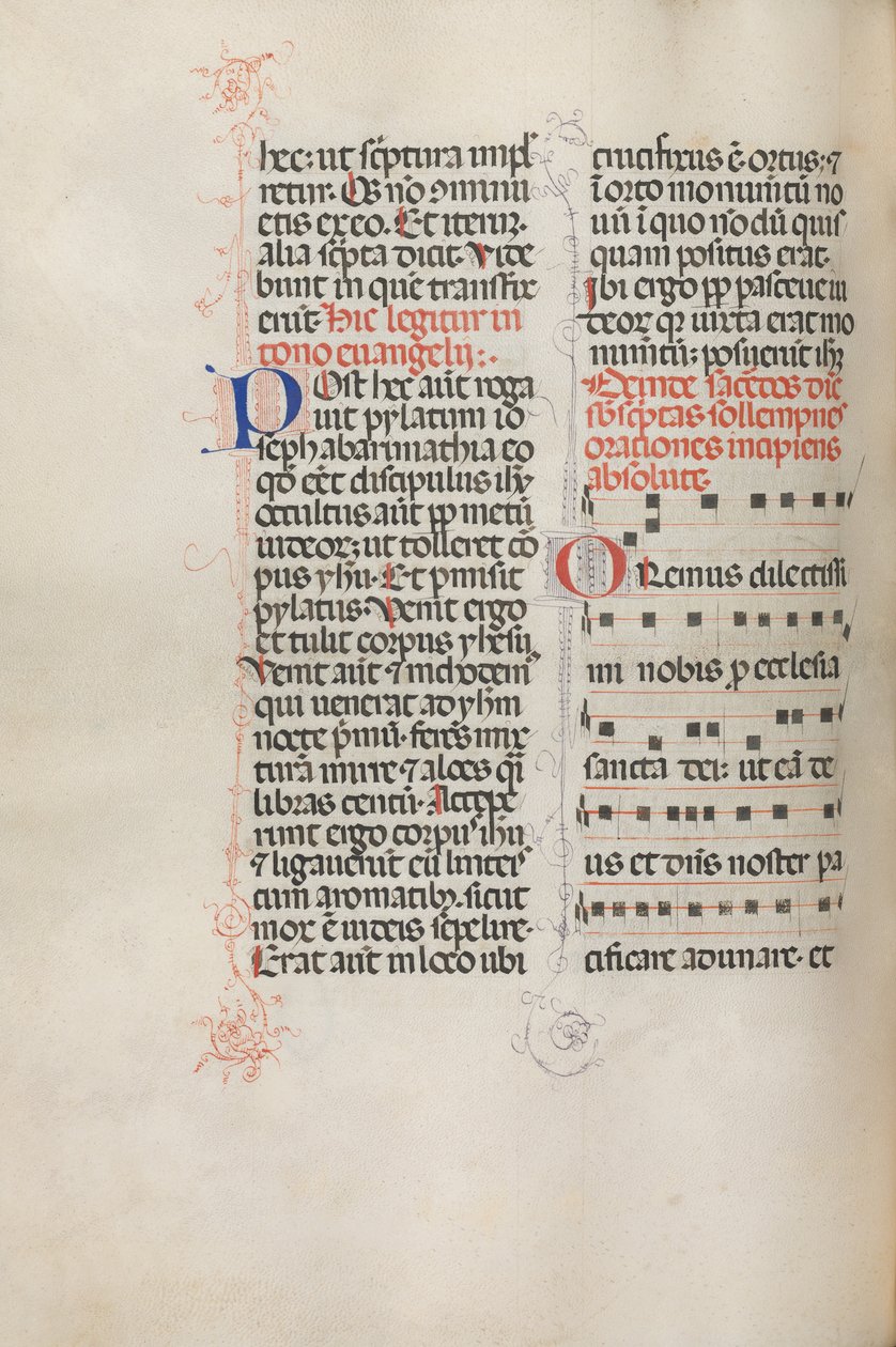 Mszał: Fl. 145v: Muzyka do różnych modlitw, 1469. autorstwa Bartolomeo Caporali