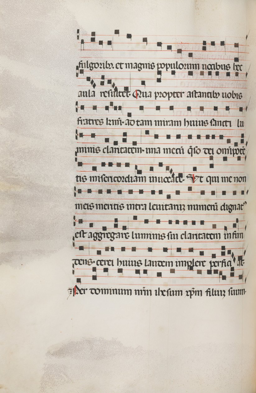 Mszał: Fl. 153v: Muzyka dla Exultet, 1469 autorstwa Bartolomeo Caporali