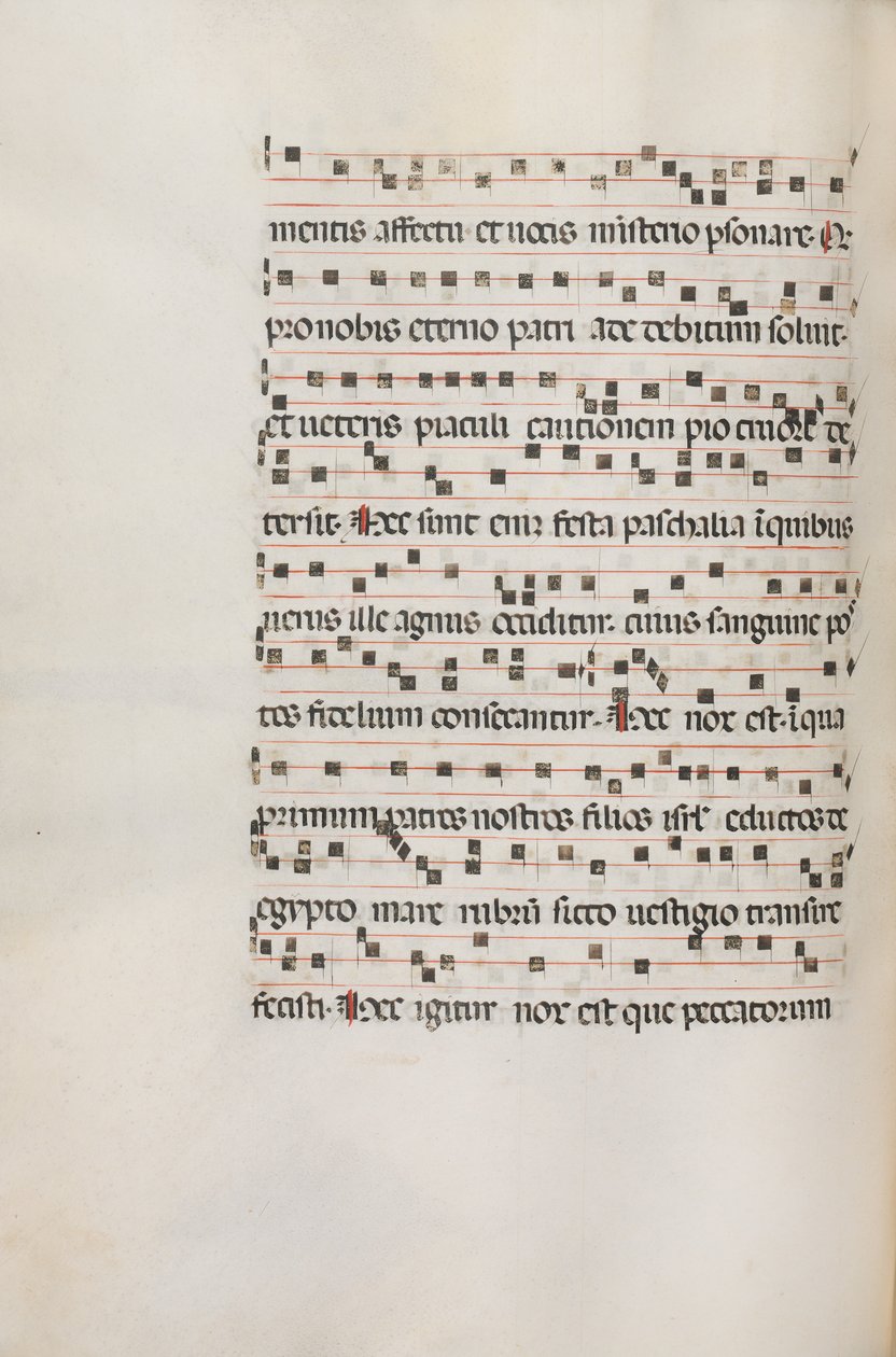 Mszał: Fl. 154v: Muzyka dla Exultet, 1469 autorstwa Bartolomeo Caporali