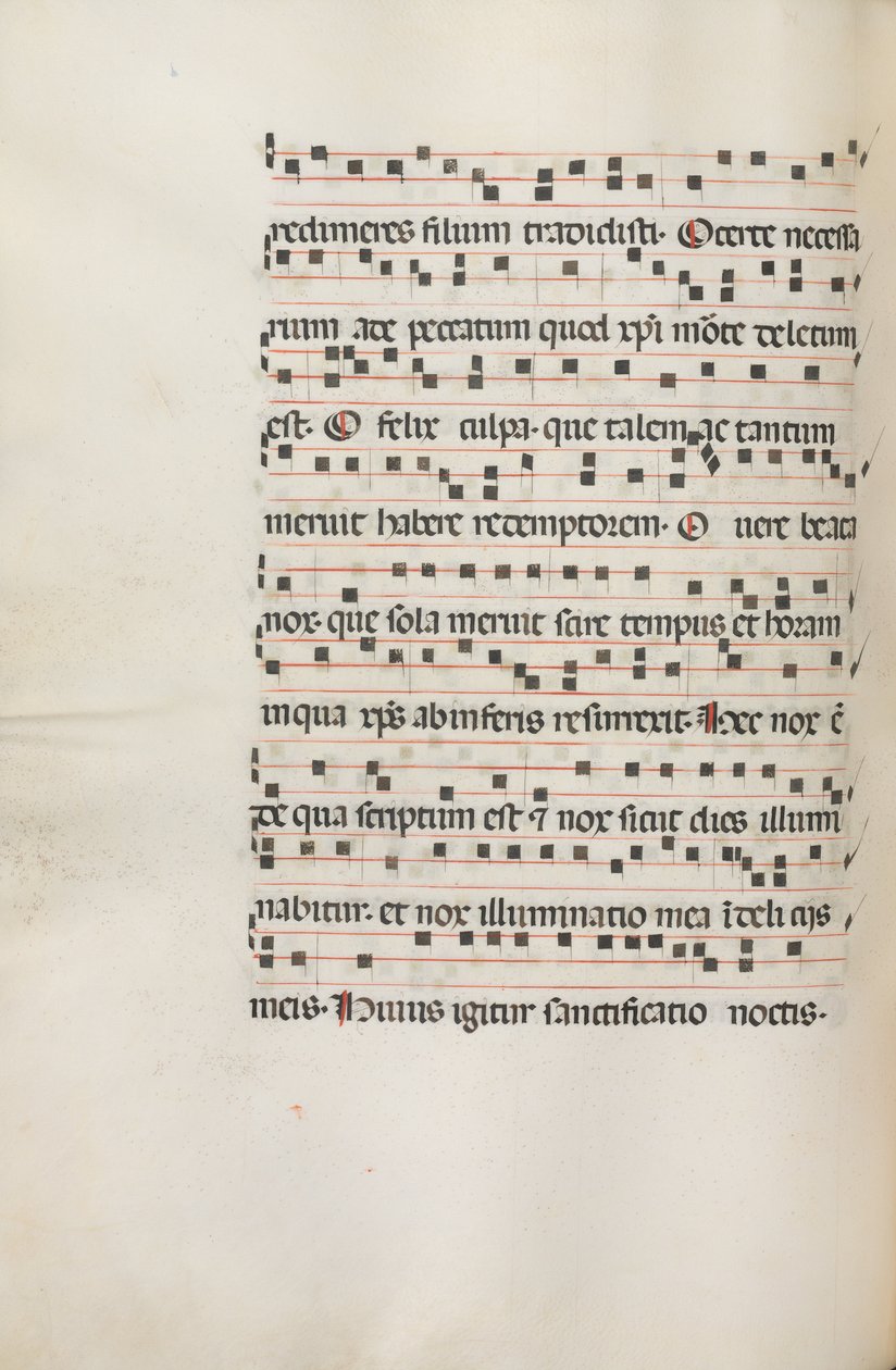 Mszał: Fl. 155v: Muzyka dla Exultet, 1469 autorstwa Bartolomeo Caporali