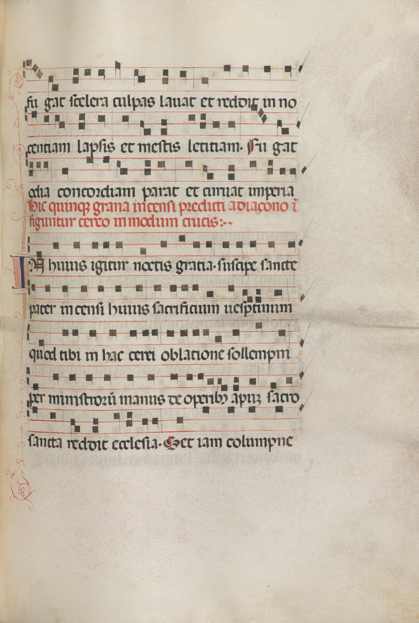 Mszał: Fl. 156: Muzyka na Exultet, 1469 autorstwa Bartolomeo Caporali