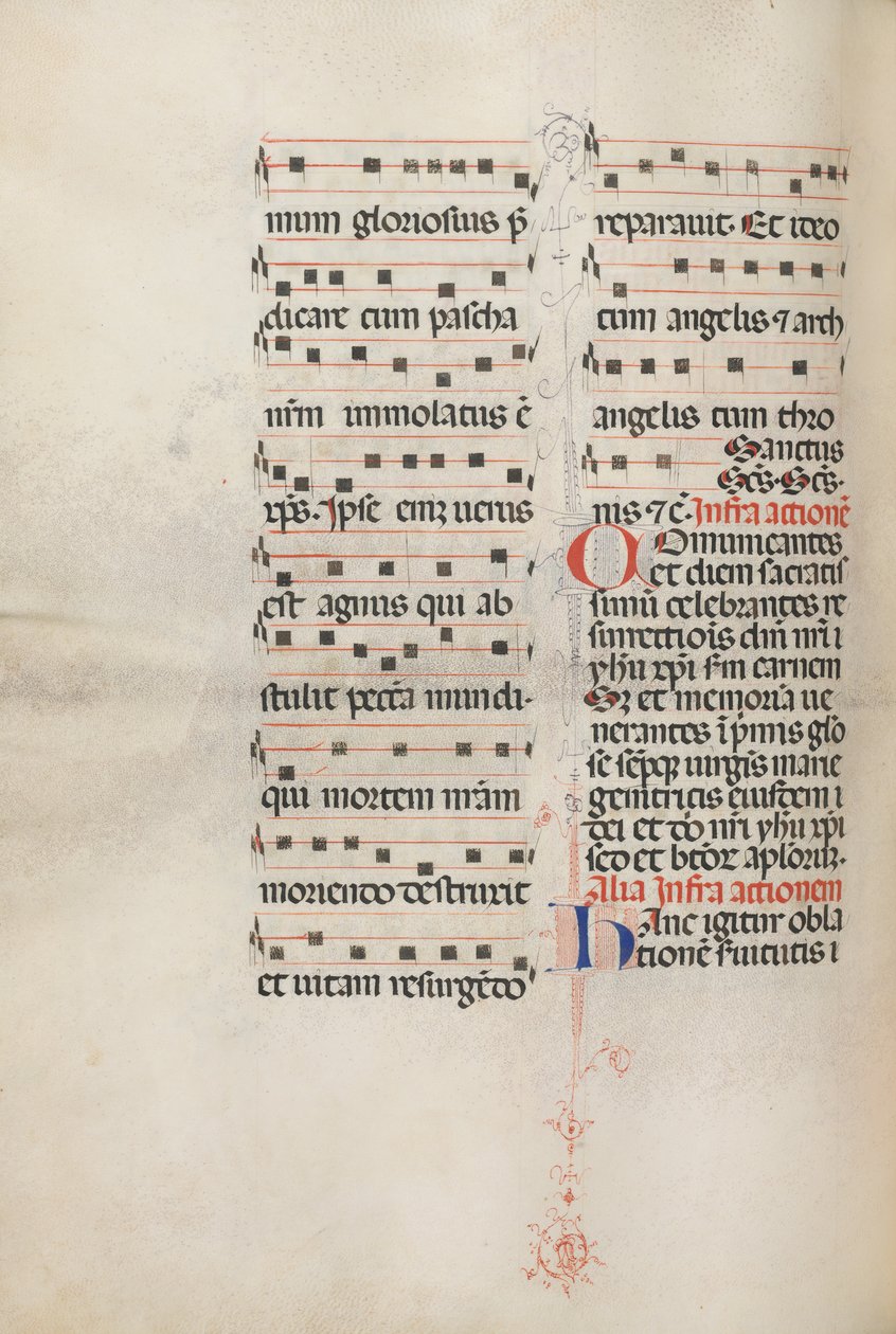 Mszał: Fl. 179v: Muzyka do różnych modlitw zwyczajnych, 1469. autorstwa Bartolomeo Caporali
