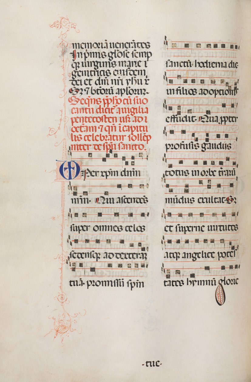 Mszał: Fl. 180v: Muzyka do różnych modlitw zwyczajnych, 1469. autorstwa Bartolomeo Caporali