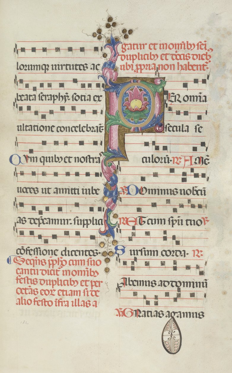 Mszał: Fl. 184: Liście, 1469. autorstwa Bartolomeo Caporali