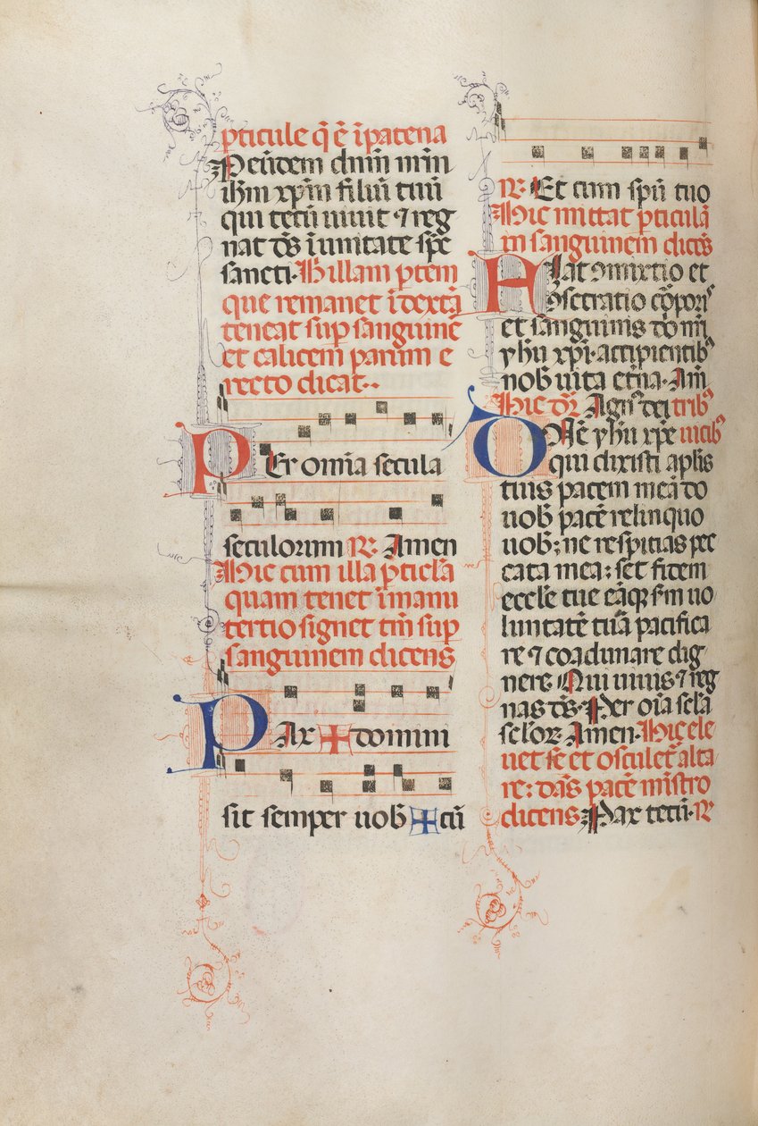 Mszał: Fl. 190v: Muzyka do różnych modlitw, 1469. autorstwa Bartolomeo Caporali