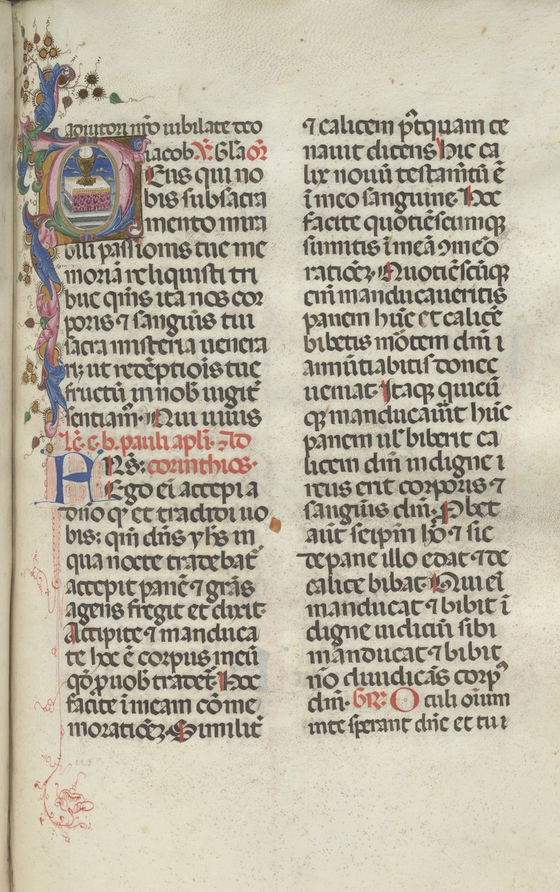 Mszał: Fl. 225: Kielich z Hostią, 1469. autorstwa Bartolomeo Caporali