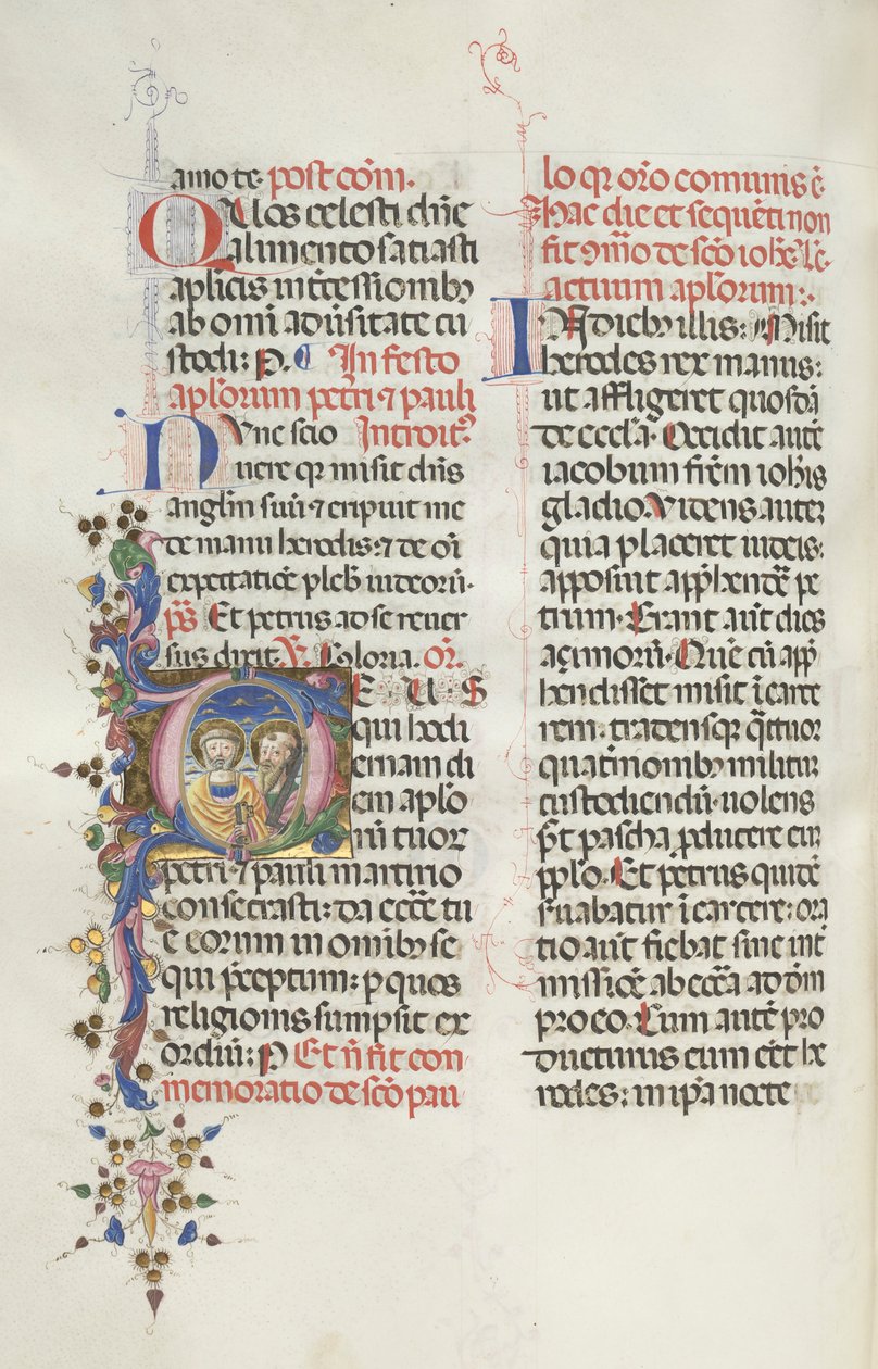 Mszał: Fl. 290v: św. Piotr i Paweł, 1469. autorstwa Bartolomeo Caporali