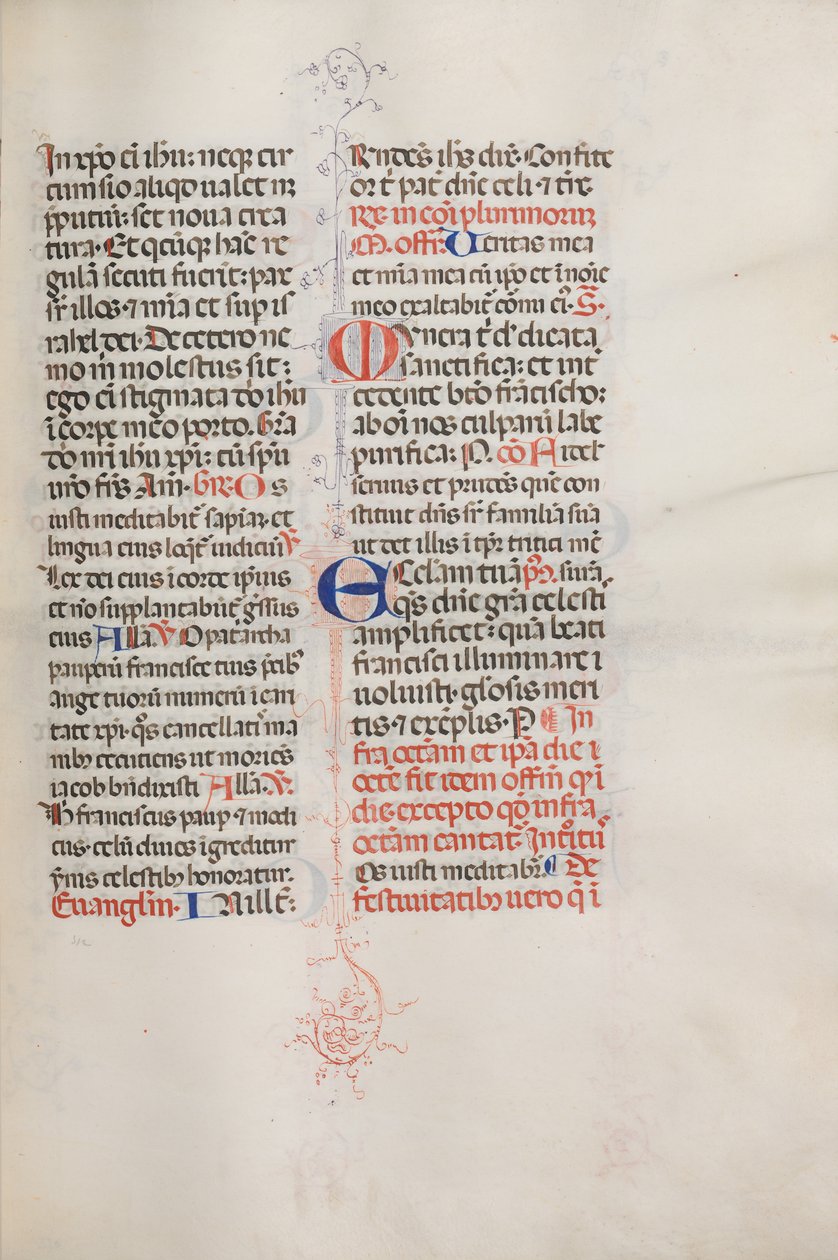 Mszał: Fl. 319: Św. Franciszek i Pełna Msza Św. Franciszka, 1469. autorstwa Bartolomeo Caporali