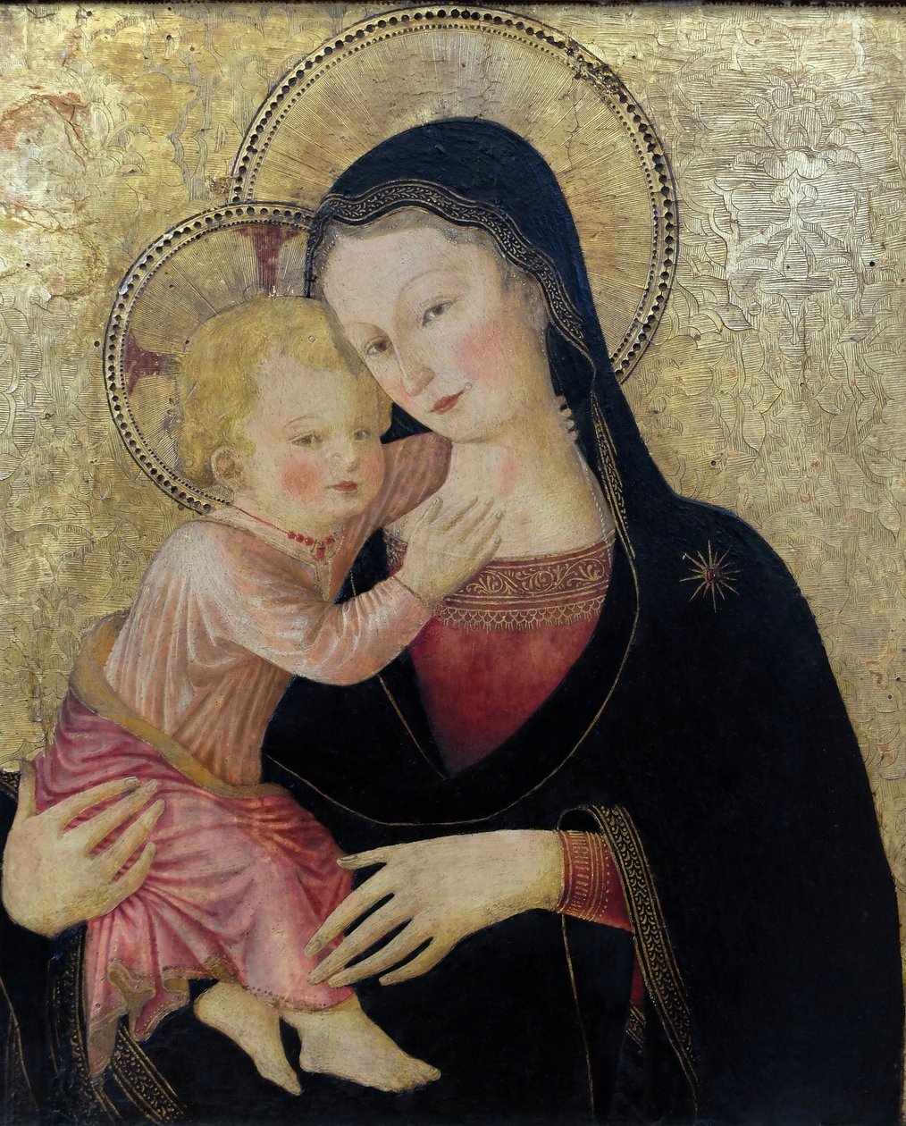 Dziewica z Dzieciątkiem, szczegół. (malarstwo) autorstwa Bartolomeo Caporali