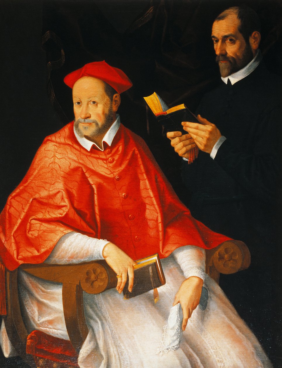 Portret kardynała i księdza, pędzla Bartolomeo Cesi (1556-1629), olej na płótnie, 96x124 cm. autorstwa Bartolomeo Cesi