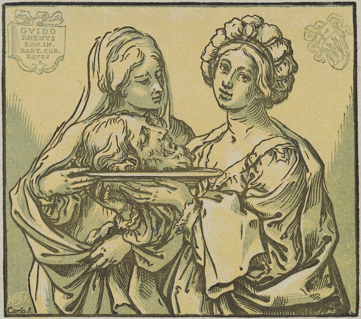Herodiada i Salome autorstwa Bartolomeo Coriolano after Guido Reni