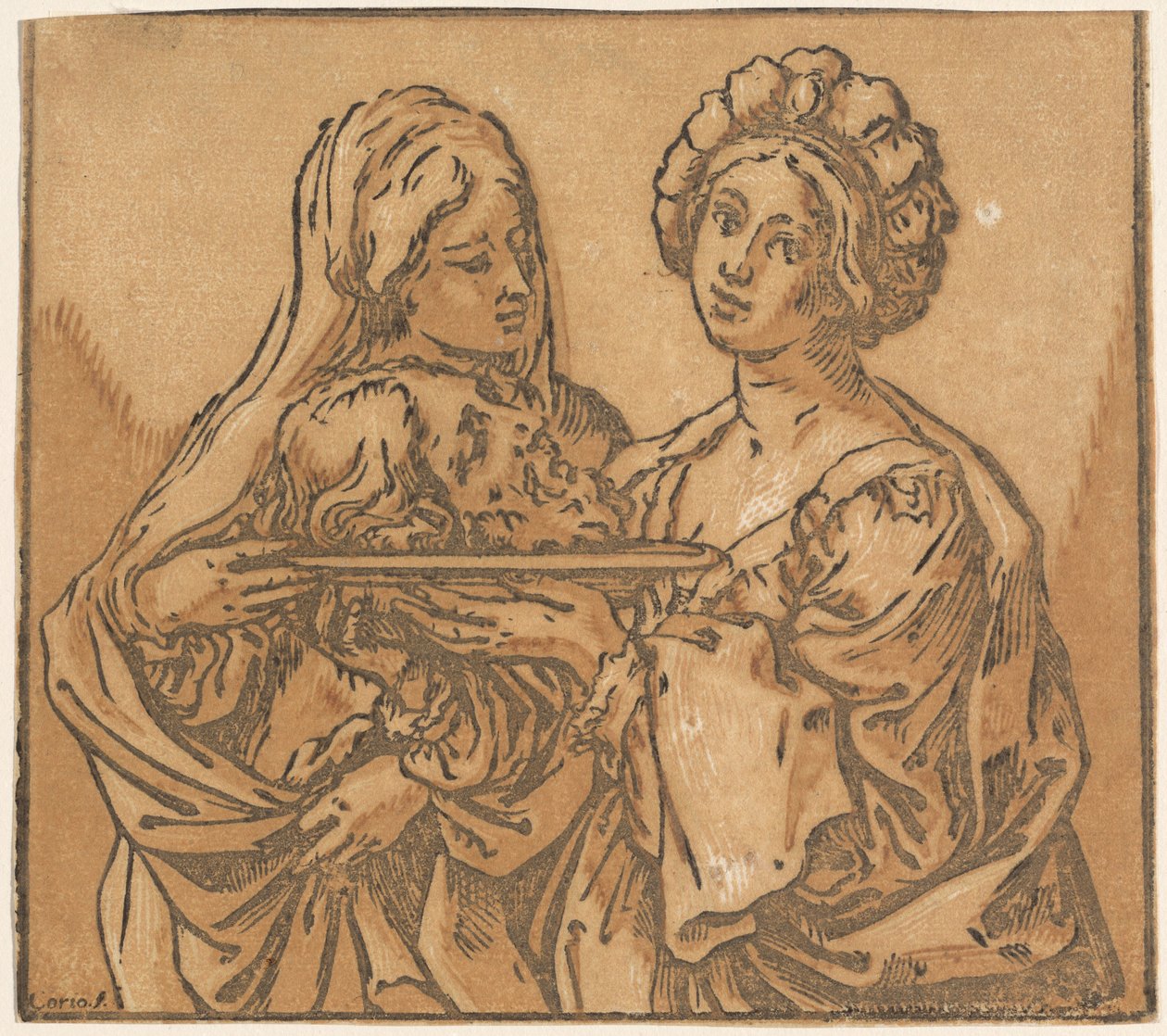 Herodiada i Salome autorstwa Bartolomeo Coriolano after Guido Reni