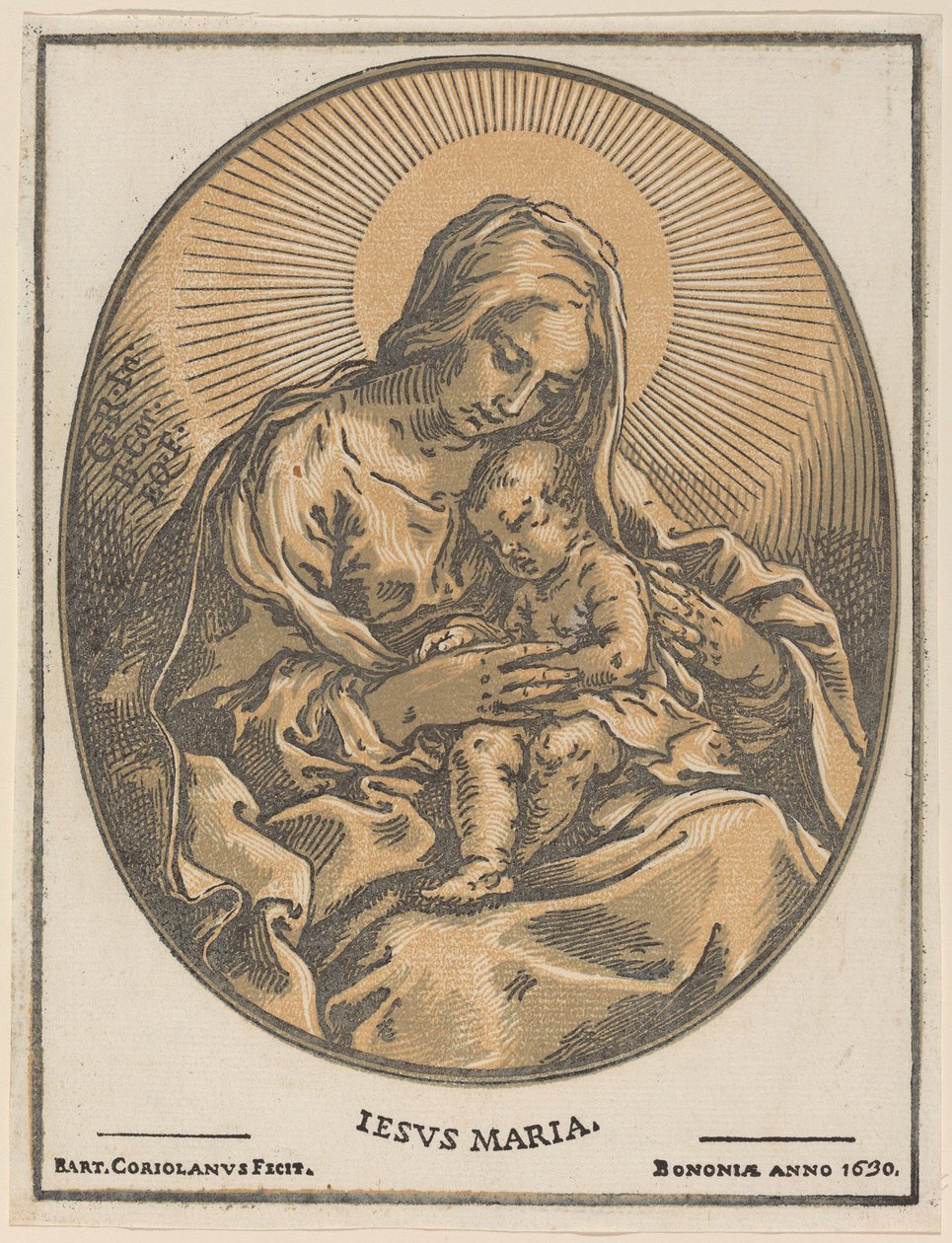 Dziewica i Dziecko autorstwa Bartolomeo Coriolano after Guido Reni