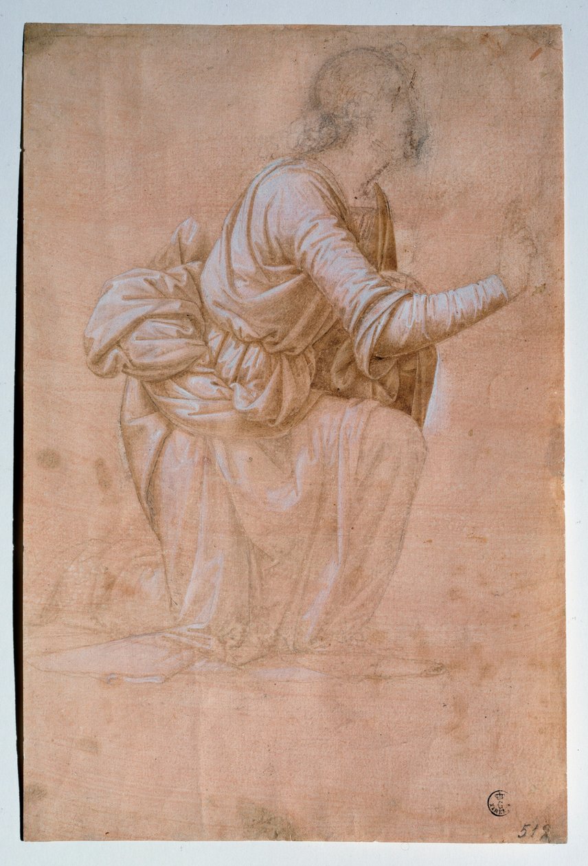 Zwiastowanie z Volterry (Anioł Zwiastowania z Volterry) Rysunek Fra Bartolomeo (zwany Bartolomeo della Porta) (1472-1517) Uffizi (Biura) Departament Grafiki i Rysunków Włochy autorstwa Bartolomeo Fra