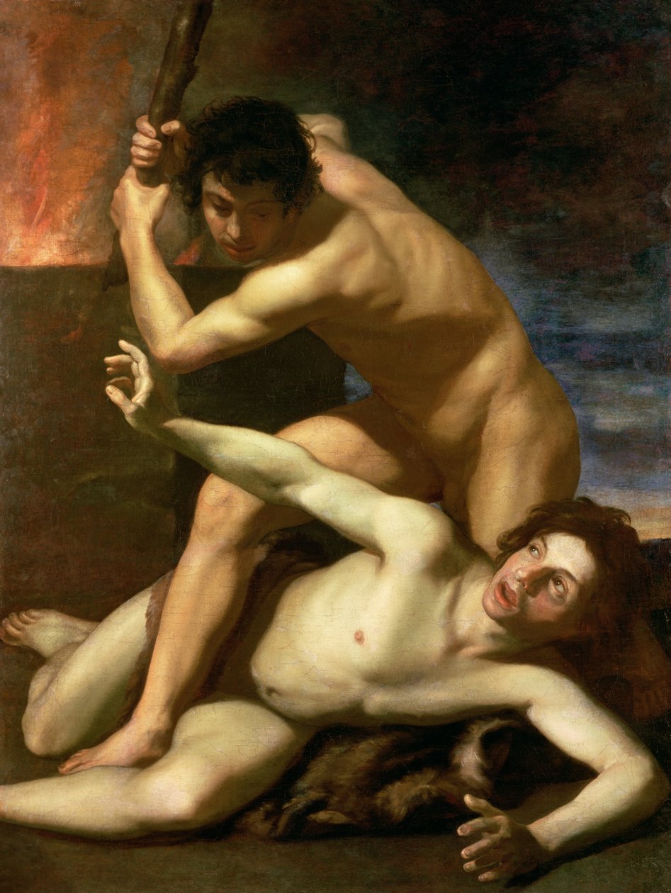 Kain mordujący Abla, ok. 1610 r. (olej na płótnie) autorstwa Bartolomeo Manfredi