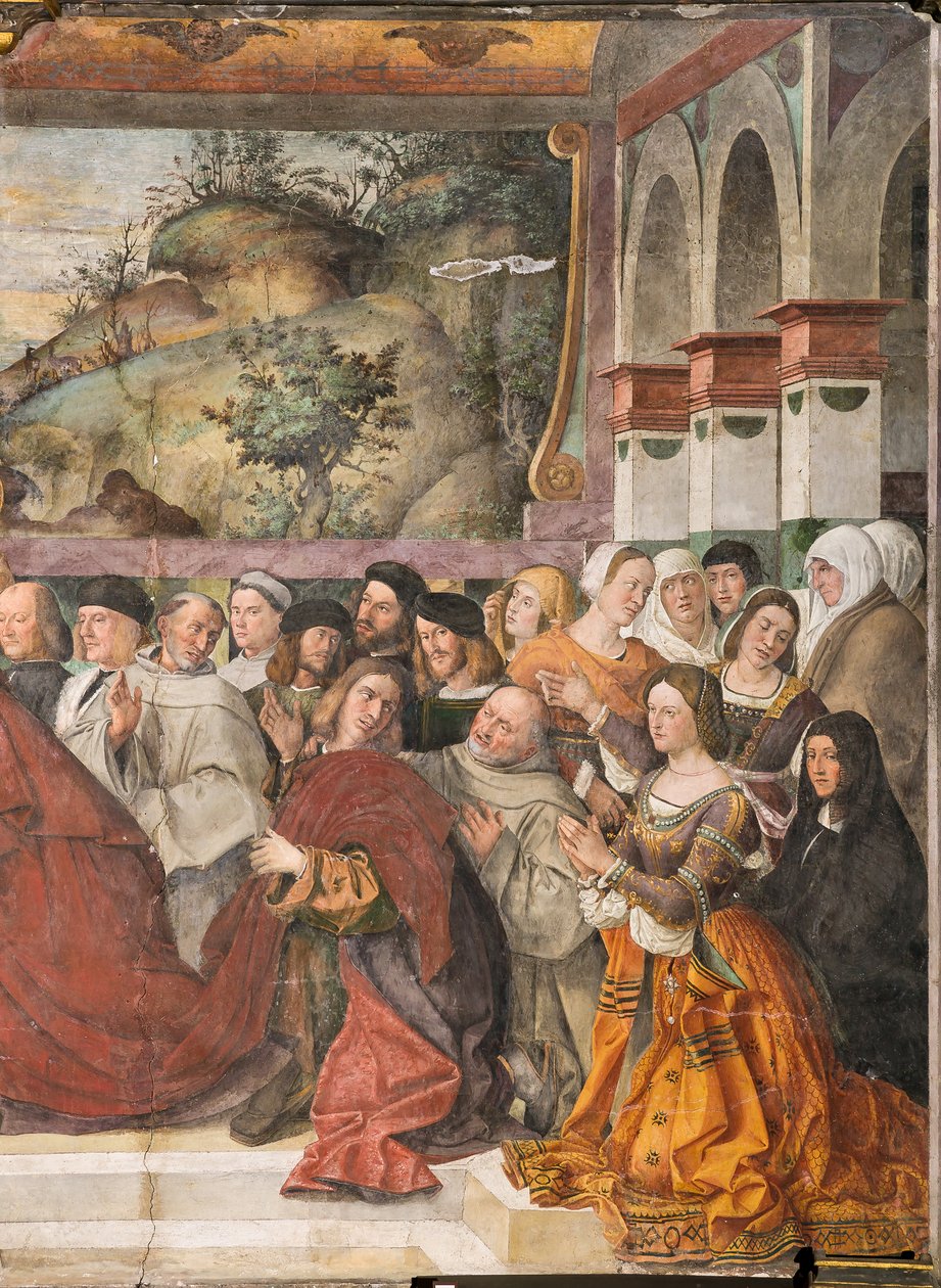 Kardynał Guido z Monfort otwierający arkę Świętego, Szkoła Świętego, detal z 2196216 autorstwa Bartolomeo Montagna