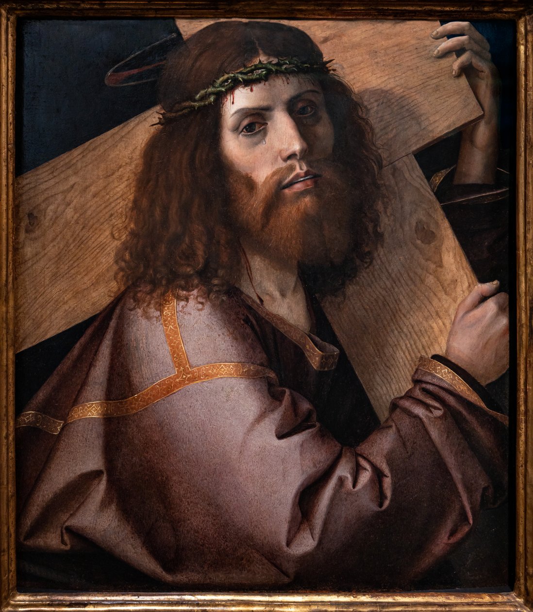 Chrystus niosący krzyż, pierwsza dekada XVI w. (olej na desce) autorstwa Bartolomeo Montagna