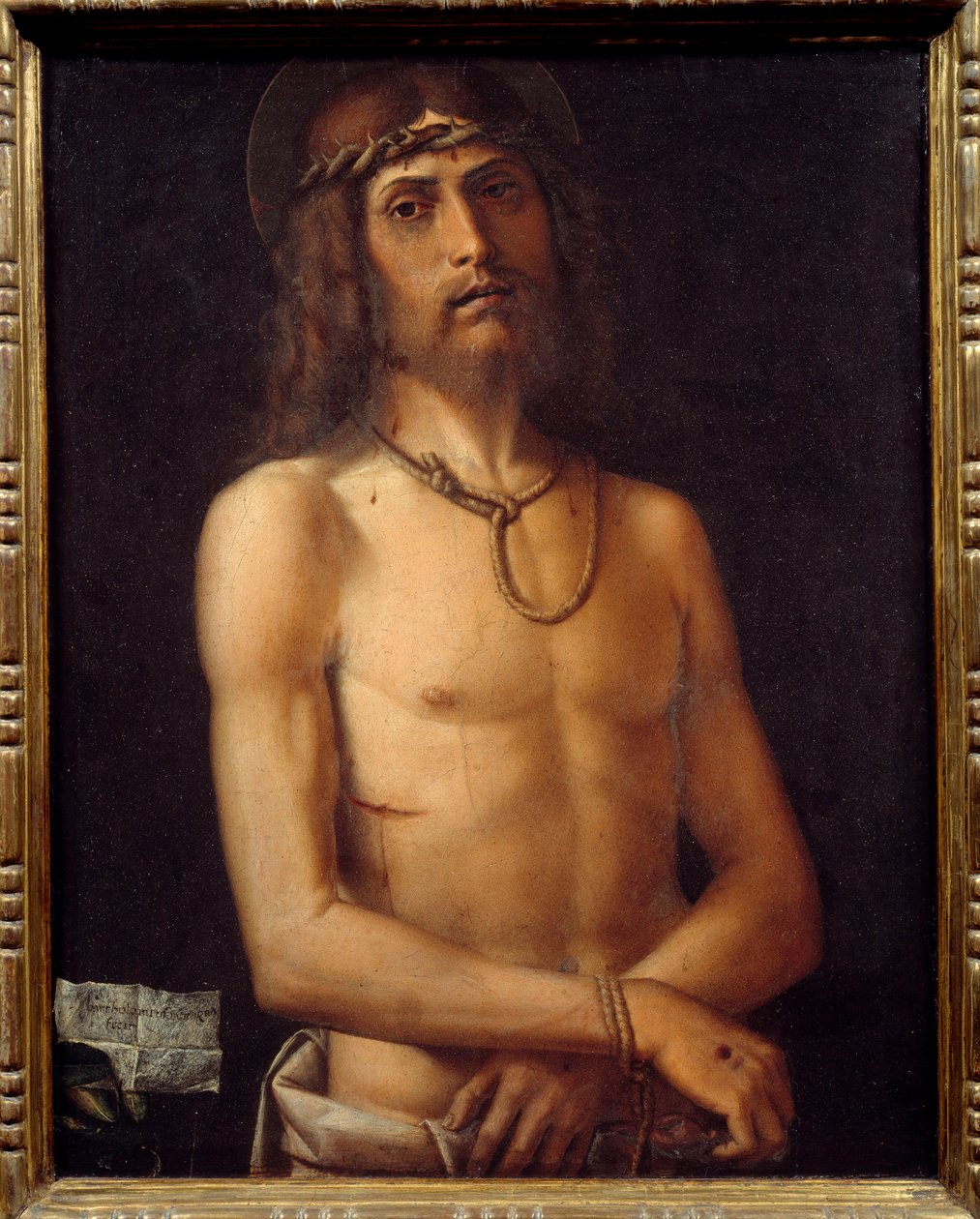Ecce homo Obraz Bartolomeo Montagna (1450-1523) XV w. Nd. 0,55x0,43 m² autorstwa Bartolomeo Montagna