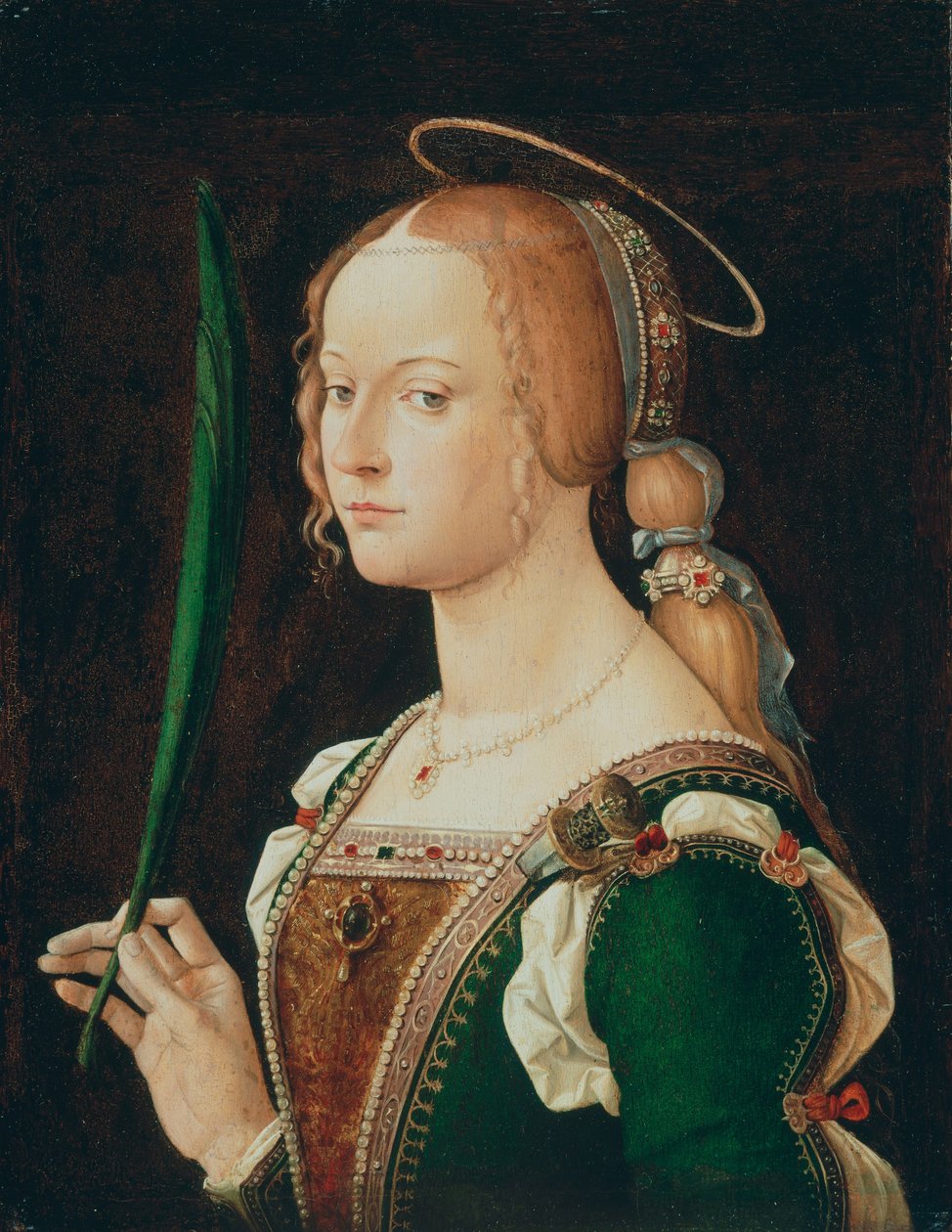 Święta Justyna z Padwy, ok. 1490 (olej na drewnie) autorstwa Bartolomeo Montagna