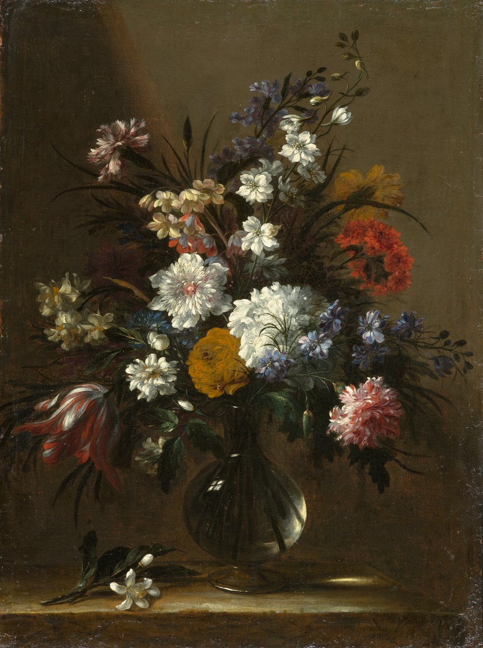 Wazon z kwiatami na stole, ok. 1660-1670 autorstwa Bartolomeo Perez