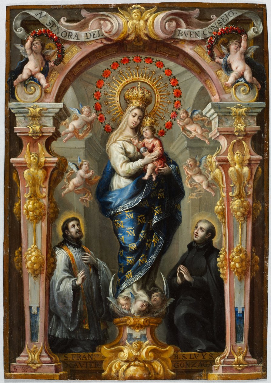 Matka Boska Dobrej Rady, ok. 1680 (olej na miedzi) autorstwa Bartolomeo Perez