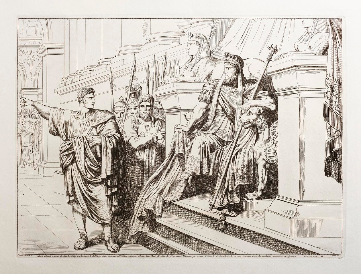 Appiusz Klaudiusz stawiający się przed Tigranesem, królem Armenii autorstwa Bartolomeo Pinelli