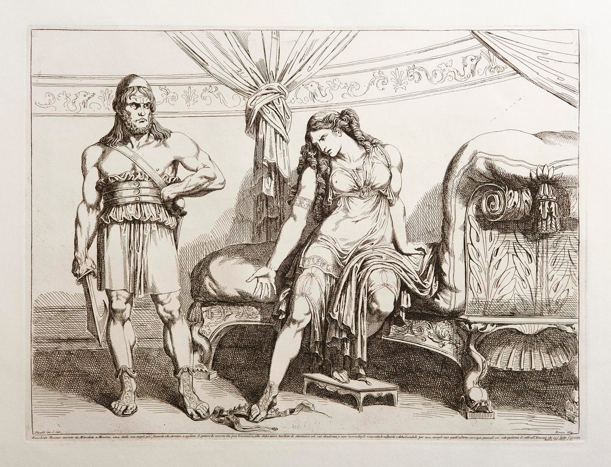 Bachus posłany do Monime przez Mitrydatesa autorstwa Bartolomeo Pinelli
