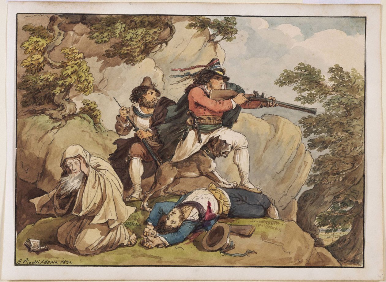 Oblężeni bandyci autorstwa Bartolomeo Pinelli