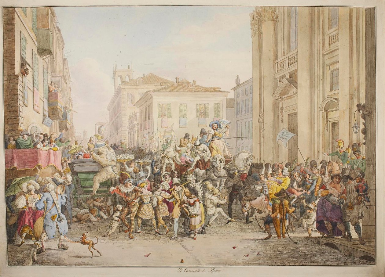 Karnawał w Rzymie autorstwa Bartolomeo Pinelli