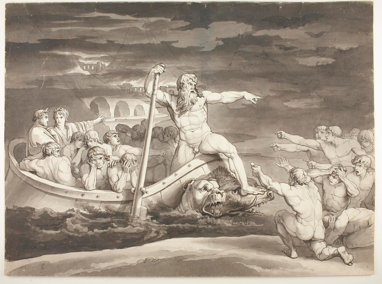 Łódź Charona autorstwa Bartolomeo Pinelli