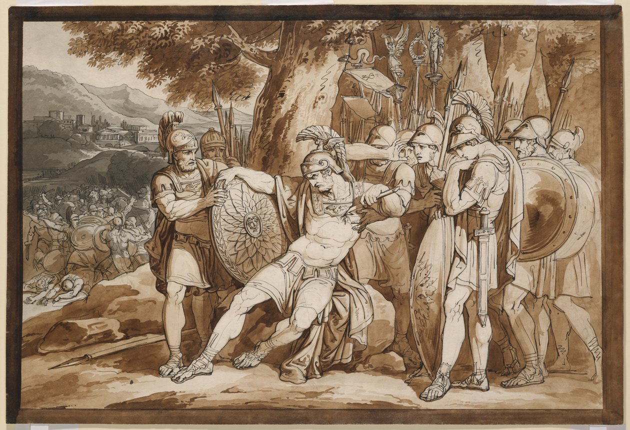 Śmierć Epaminondasa autorstwa Bartolomeo Pinelli