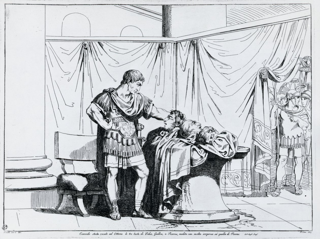 Śmierć Pizona, rycina Bartolomeo Pinelli (1781-1835), z Istoria dell