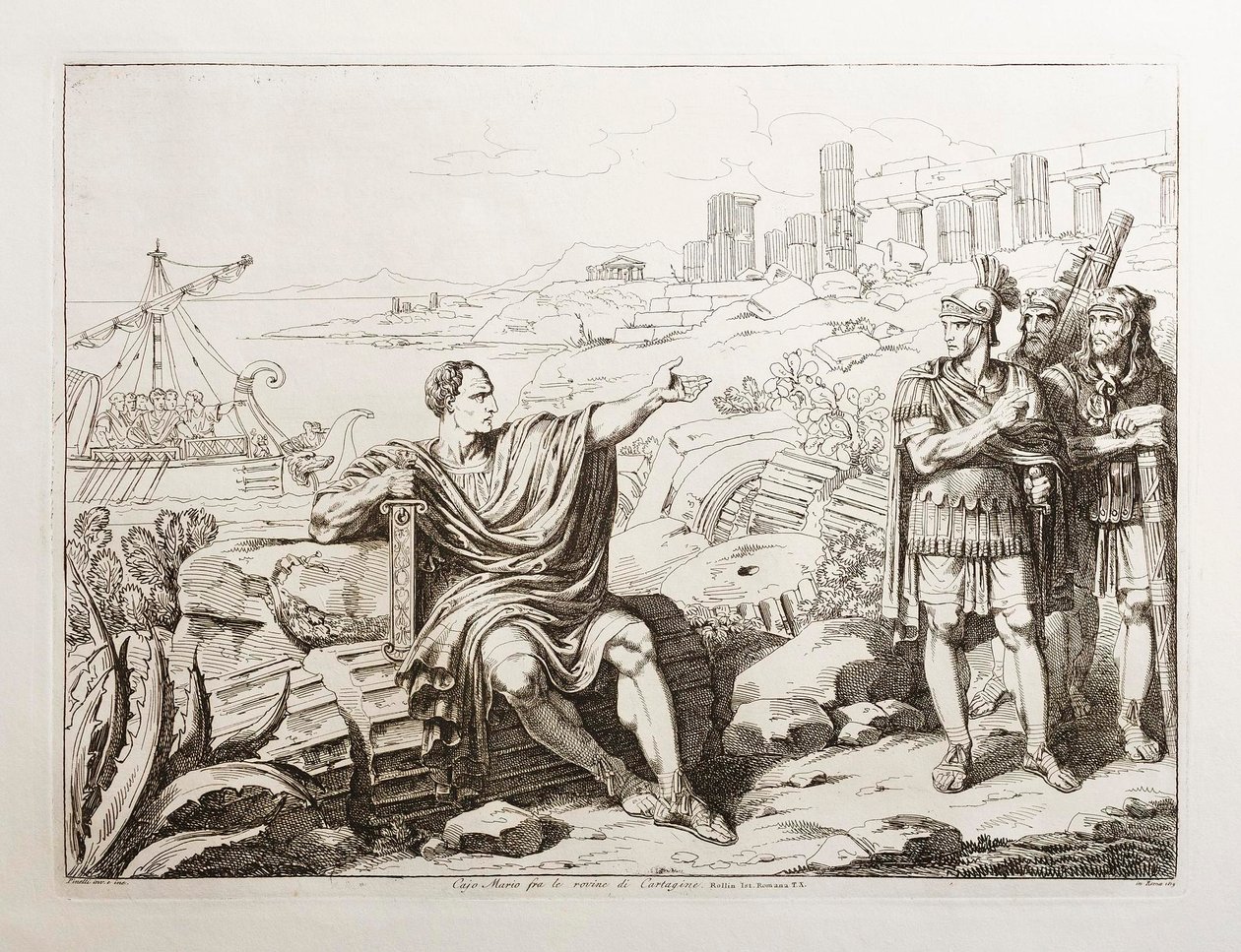 Gajusz Mariusz wśród ruin Kartaginy autorstwa Bartolomeo Pinelli
