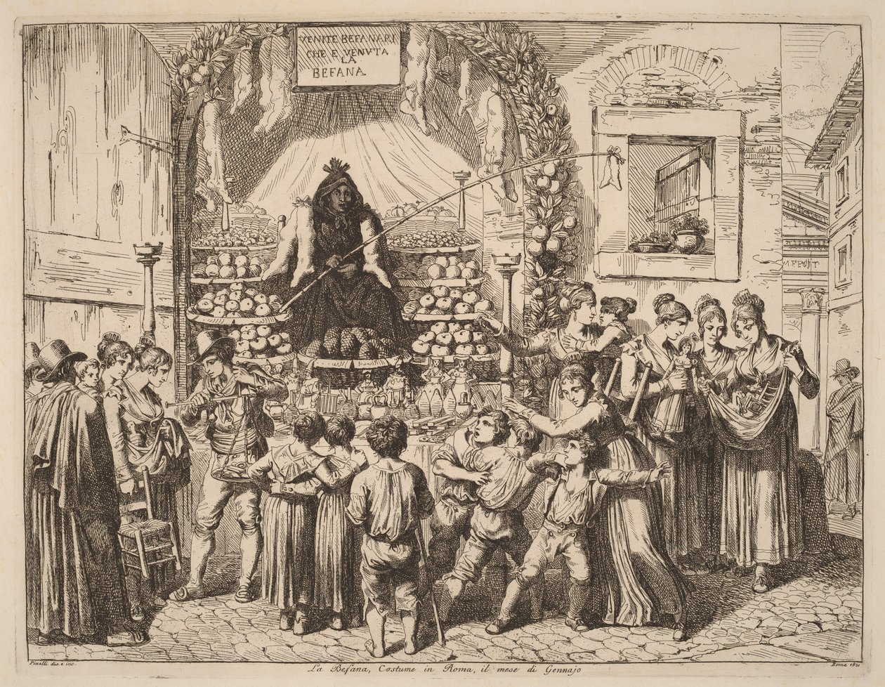 La Befana autorstwa Bartolomeo Pinelli