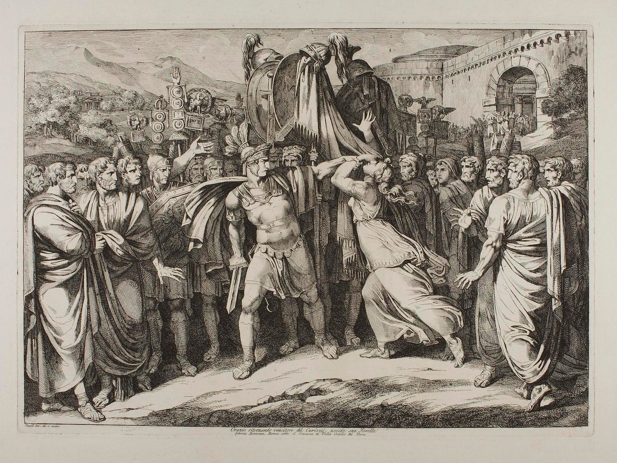 Marek Horacjusz zabija swoją siostrę autorstwa Bartolomeo Pinelli