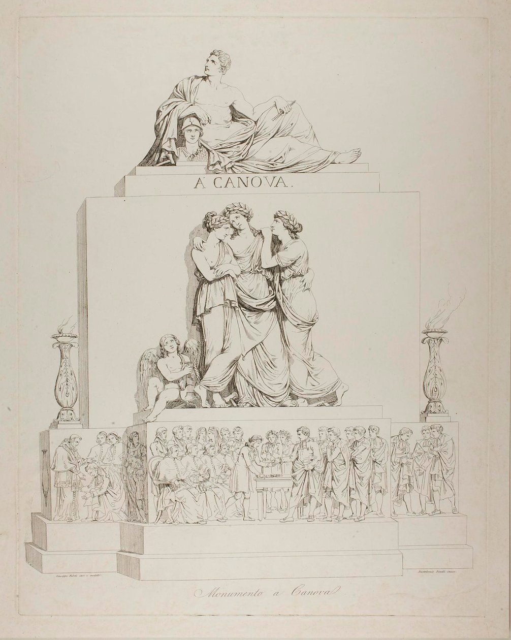 Pomnik Antonia Canovy autorstwa Bartolomeo Pinelli