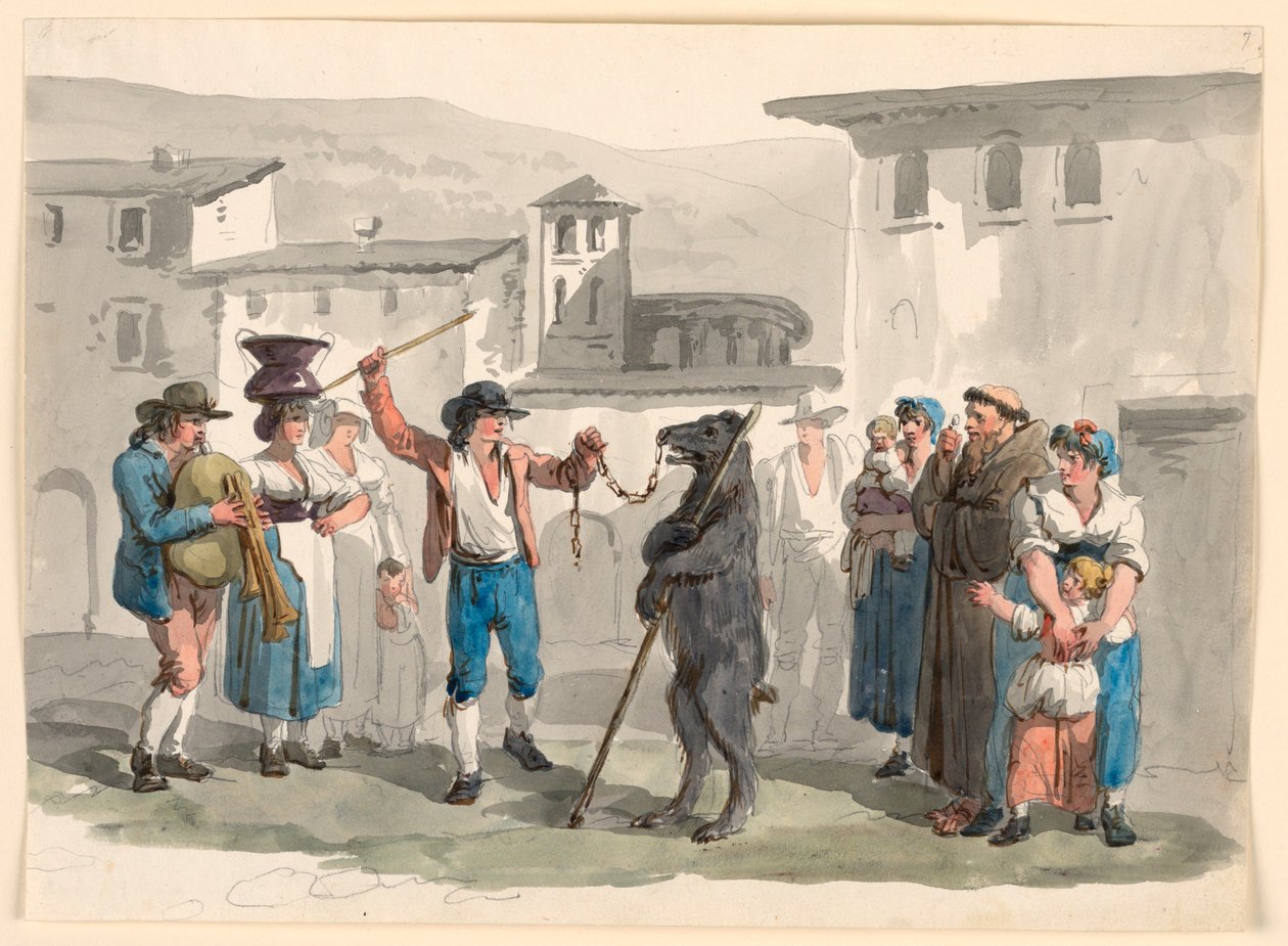 Tańczący niedźwiedź autorstwa Bartolomeo Pinelli