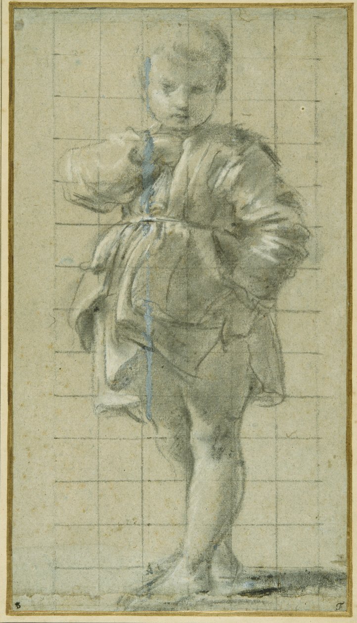 Młody chłopak stojący (czarna kreda na carta azzurra) autorstwa Bartolomeo Schedoni