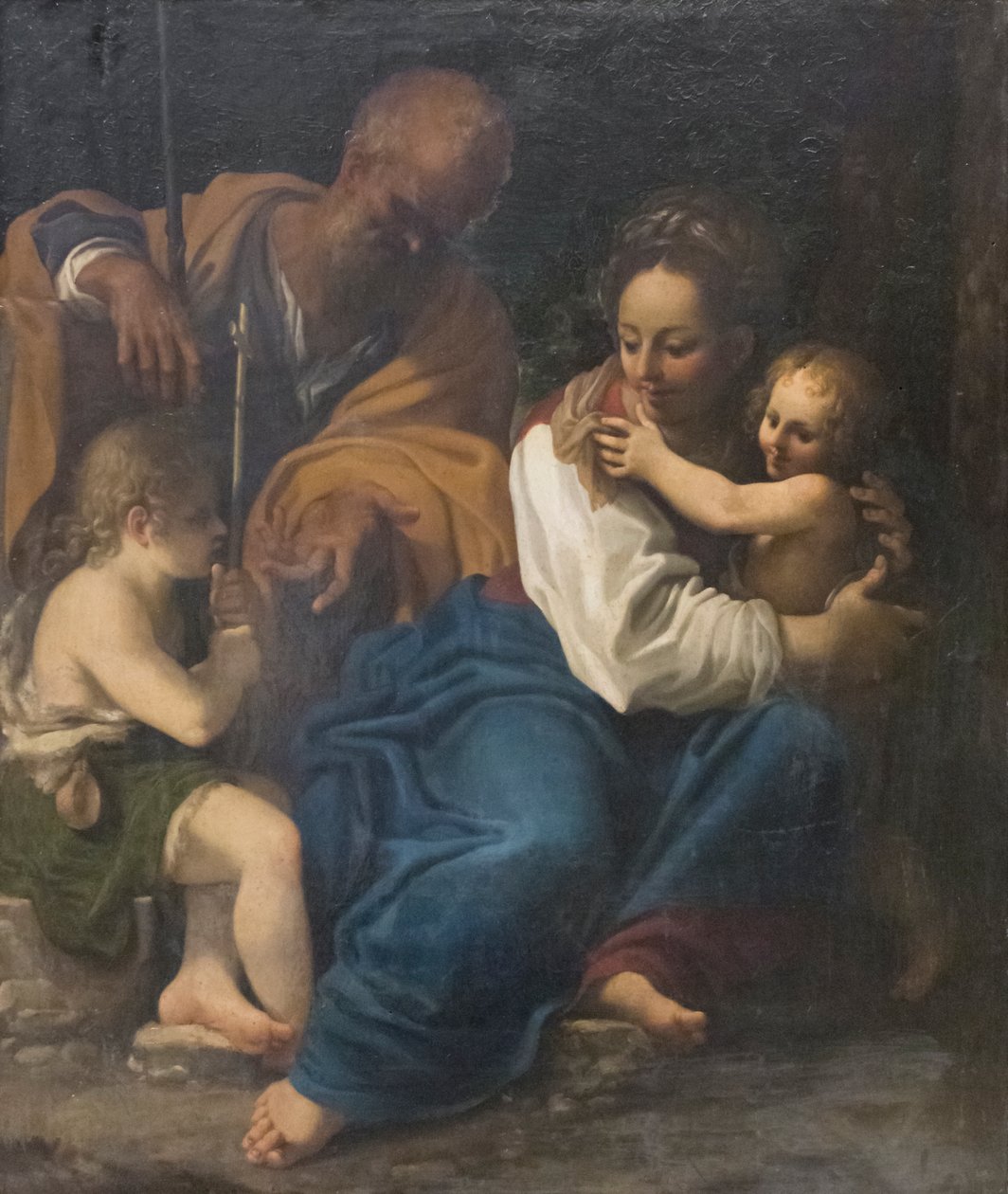 Święta rodzina i święty Jan Chrzciciel autorstwa Bartolomeo Schedoni
