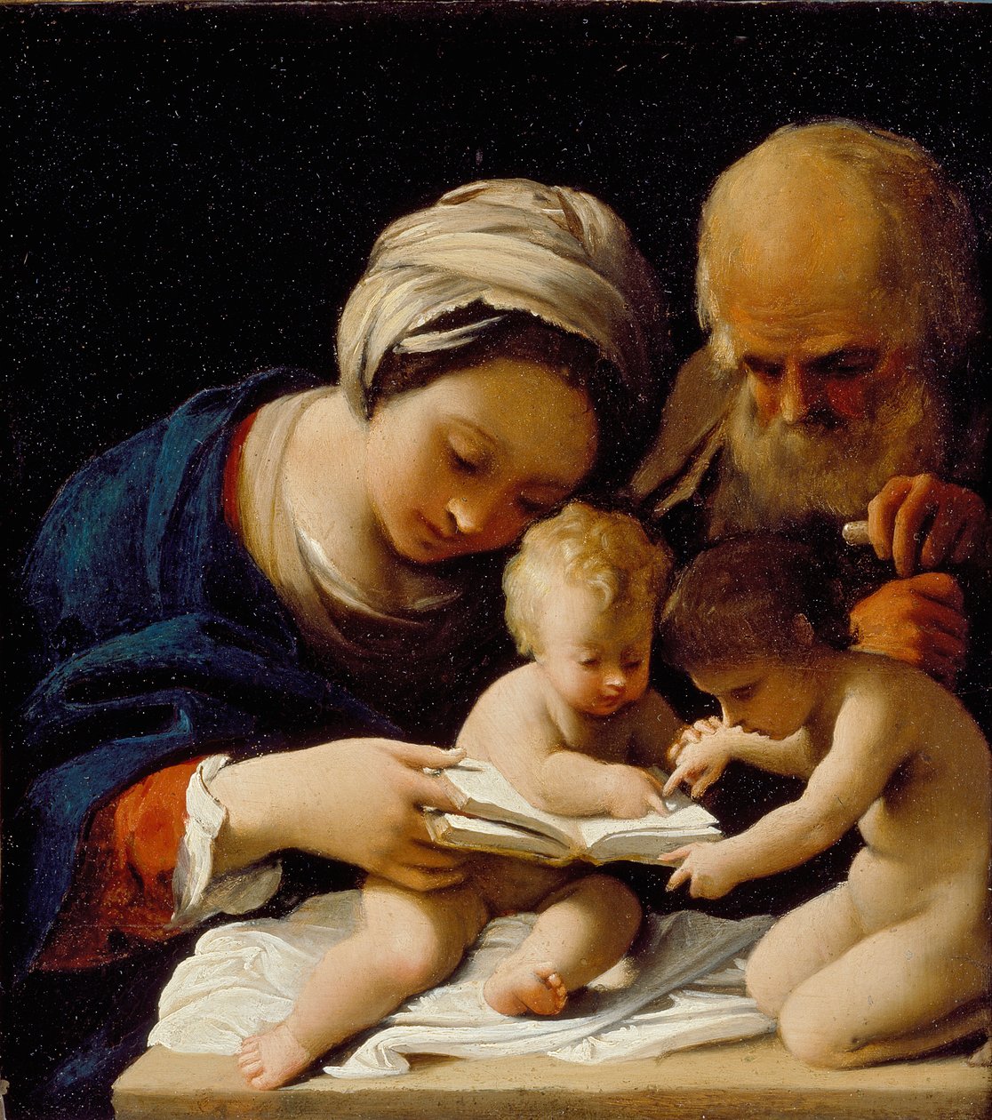Święta Rodzina z młodym św. Janem Chrzcicielem, początek XVII w. autorstwa Bartolomeo Schedoni