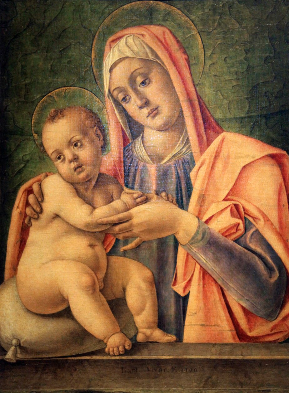 „Madonna z Dzieciątkiem”, 1490 autorstwa Bartolomeo Vivarini